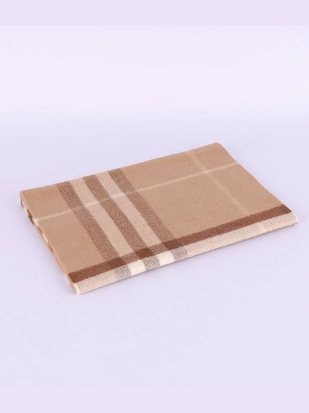 Classic Check Cashmere Scarf Mid Camel - BURBERRY - BALAAN.