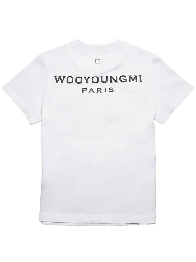 Back Logo Round Neck Cotton Short Sleeve T-Shirt White - WOOYOUNGMI - BALAAN 5