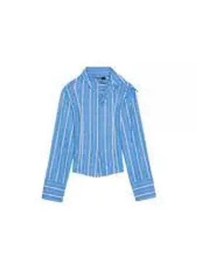 La Chemise Ruban Hourglass Stretch Cotton Shirt Blue - JACQUEMUS - BALAAN 2