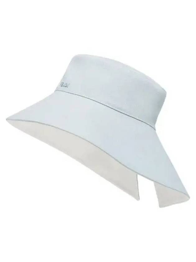 Logo Plaque Cloche Bucket Hat Light Blue - FENDI - BALAAN 2