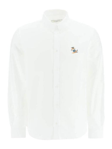 Dressed Fox Patch Relaxed Long Sleeve Shirt White - MAISON KITSUNE - BALAAN 1