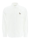 Dressed Fox Patch Relaxed Long Sleeve Shirt White - MAISON KITSUNE - BALAAN 1