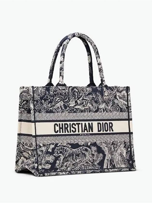 Toile de Jouy Reverse Embroidery Medium Book Tote Blue Ecru - DIOR - BALAAN 3