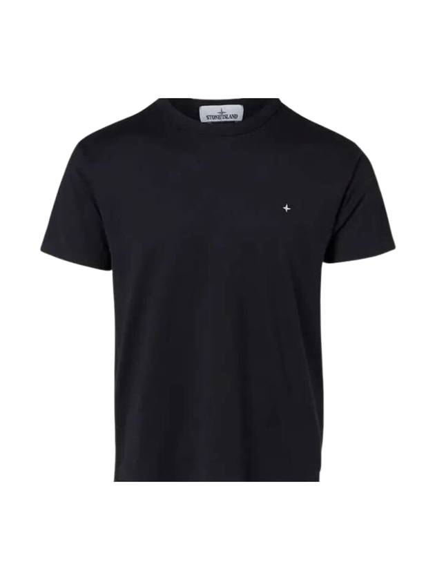 Men's Embroidered Logo Short Sleeve T-Shirt Black - STONE ISLAND - BALAAN 1