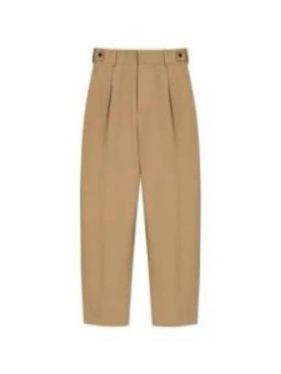 High-waisted Cotton Slacks Beige - BOTTEGA VENETA - BALAAN 2