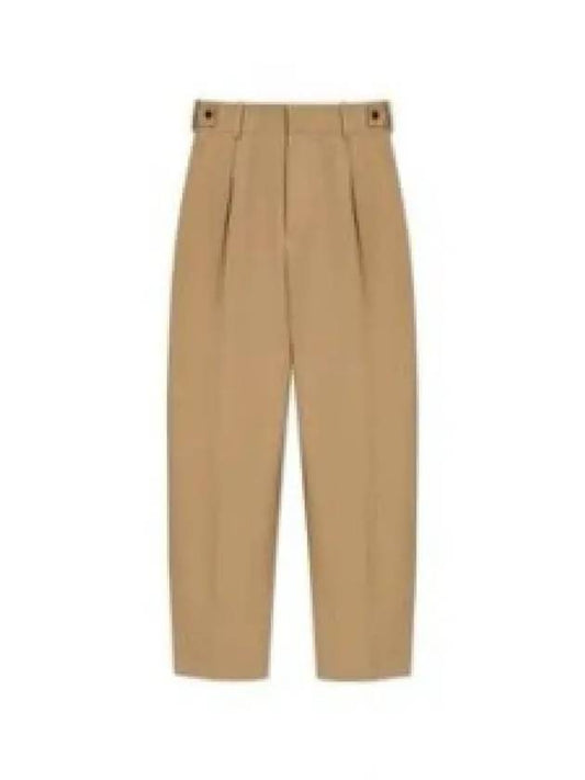 High-waisted Cotton Slacks Beige - BOTTEGA VENETA - BALAAN 2