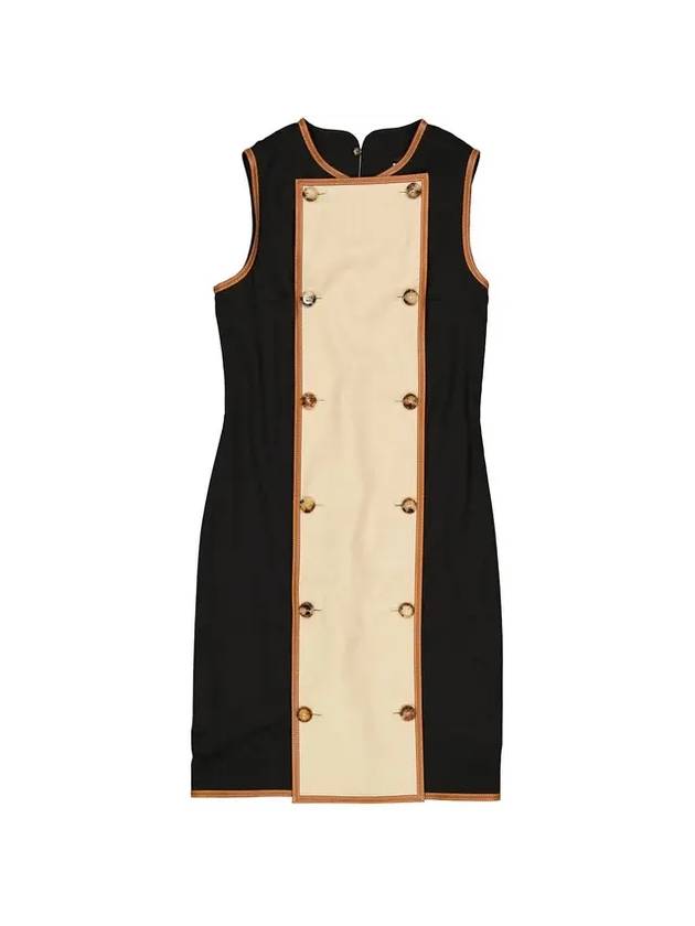 Women's Linen Midi Dress Black - BURBERRY - BALAAN 1