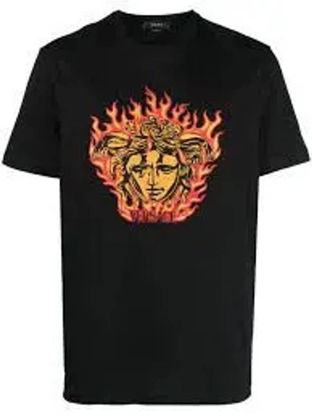 Medusa Printed Crewneck Short Sleeve T-Shirt Black - VERSACE - BALAAN 2