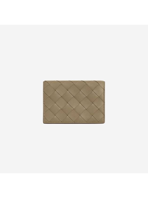 Intrecciato Flap Business Card Wallet Taupe - BOTTEGA VENETA - BALAAN 1