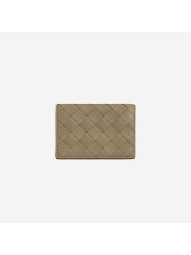 Intrecciato Flap Business Card Wallet Taupe - BOTTEGA VENETA - BALAAN 1