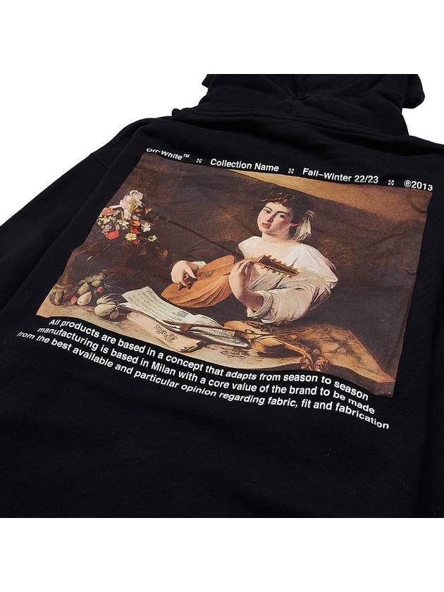 Caravaggio Print Drawstring Hoodie Black - OFF WHITE - BALAAN 10