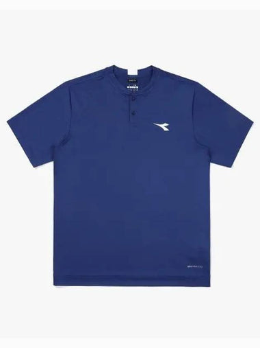 Diadora tennis henley neck t shirt BLUE - DIADORA - BALAAN 1