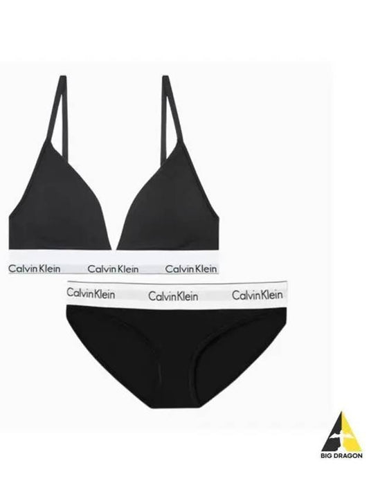 UNDERWEAR Women s Modern Cotton Triangle Set Black - CALVIN KLEIN - BALAAN 1