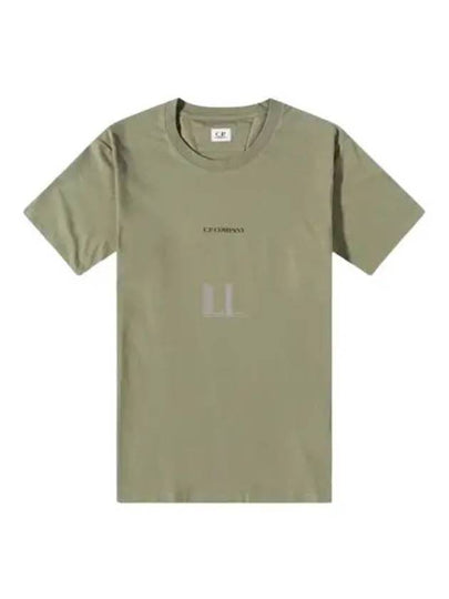 Logo Print Cotton Short Sleeve T-Shirt Bronze Green - CP COMPANY - BALAAN 2