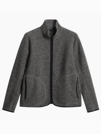 Men's Dustin Wool Fleece Jacket Light Grey Melange - J.LINDEBERG - BALAAN 2