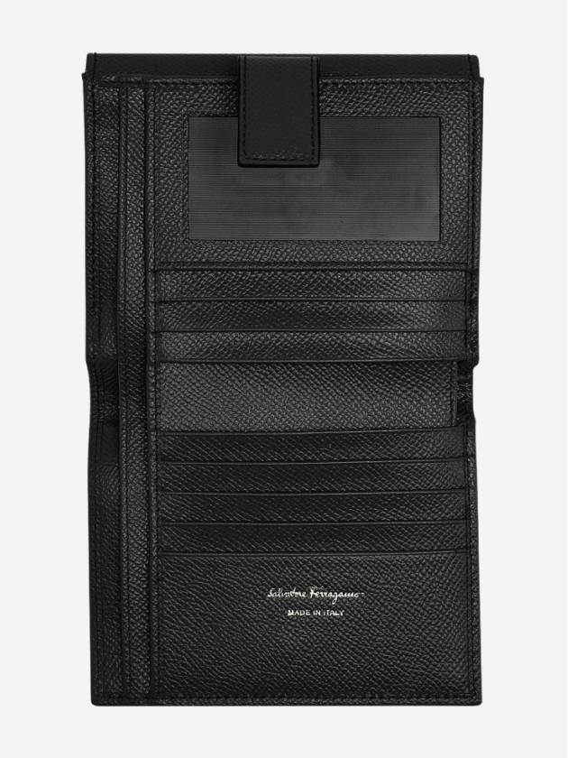 Gancini Leather Half Wallet Black - SALVATORE FERRAGAMO - BALAAN 4