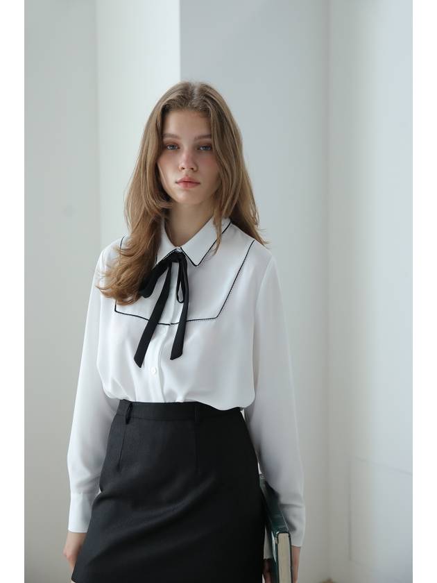 Caigienne Black Ribbon Square York Blouse - CAHIERS - BALAAN 9