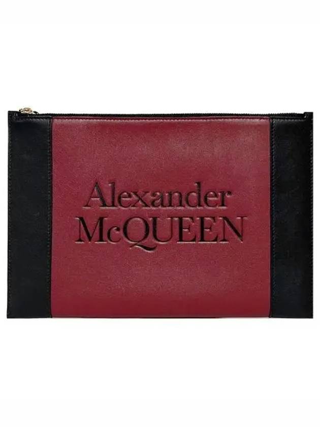 Signature Logo Strap Clutch Bag Red Black - ALEXANDER MCQUEEN - BALAAN 2