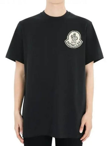 Men s Logo Print Short Sleeve Black 8C00004 83927 998 1055350 - MONCLER - BALAAN 1