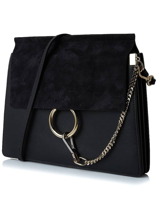 Faye Calfskin Suede Shoulder Bag Black - CHLOE - BALAAN 3