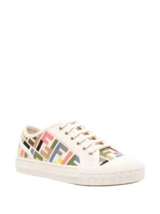 Domino Embroidered FF Logo Low-Top Sneakers - FENDI - BALAAN 2