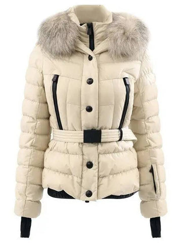 1A00053 5399E 21E Beverly Women s Fur Hooded Padded Jacket Sand Beige 1140395 - MONCLER - BALAAN 1