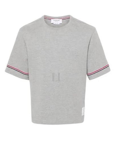 Cotton Rugby Short Sleeve T-Shirt Grey - THOM BROWNE - BALAAN 2