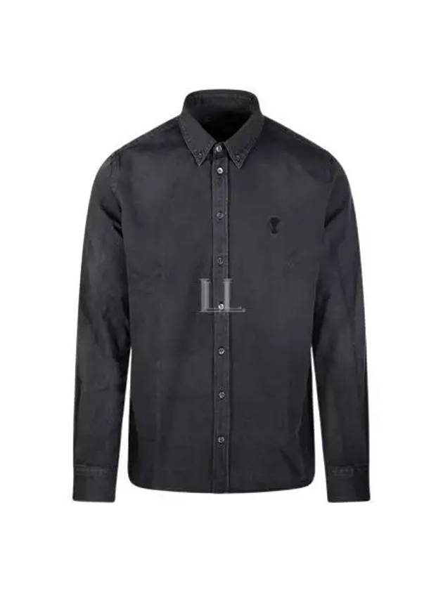 De Coeur Button Down Long Sleeve Shirt Black - AMI - BALAAN 2