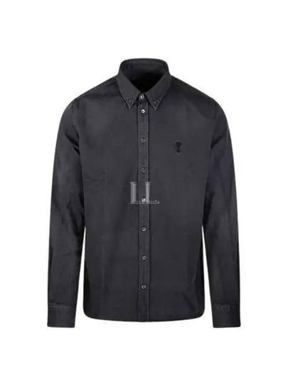 De Coeur Button Down Long Sleeve Shirt Black - AMI - BALAAN 2