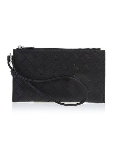 Intrecciato Bill Pouch Clutch Bag Black - BOTTEGA VENETA - BALAAN 1