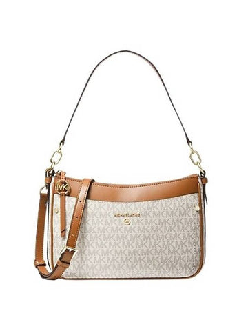 Jet Set Medium Logo Shoulder Bag Vanilla - MICHAEL KORS - BALAAN 1