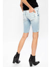 LIGHT BLUE RAW EDGE DENIM SHORTS - DSQUARED2 - BALAAN 3