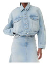 Cropped Denim Jacket Light Blue - GANNI - BALAAN 2