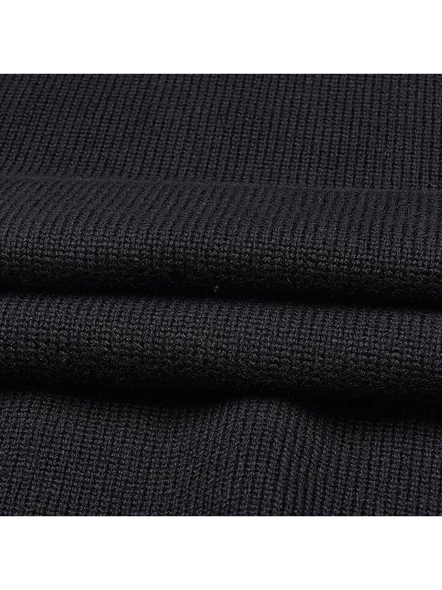 Round Neck Wappen Organic Knit Top Black - STONE ISLAND - BALAAN 9