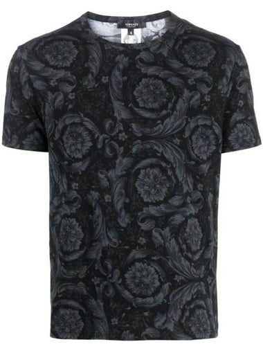 Short Sleeve T Shirt 1000959 1A00515 5B050 Free Black Gray - VERSACE - BALAAN 1