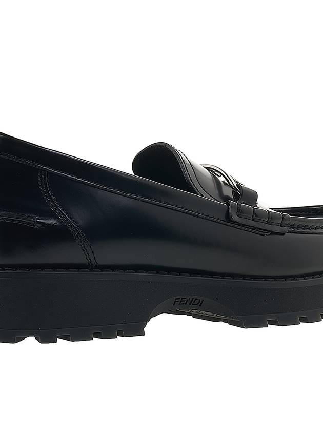 O'Lock Round Toe Calfskin Loafers Black - FENDI - BALAAN 11