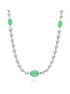 Interlocking G Enamel Tag Ball Chain Necklace Silver - GUCCI - BALAAN 3