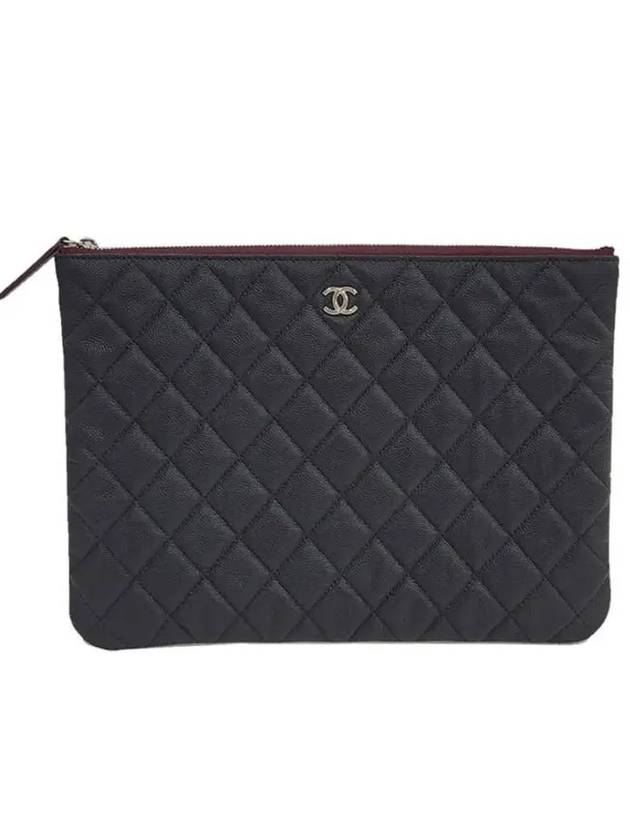 Medium Classic Clutch Bag Caviar Leather & Gold Black - CHANEL - BALAAN 2