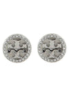 Miller Crystal Stud Earrings Silver - TORY BURCH - BALAAN 2