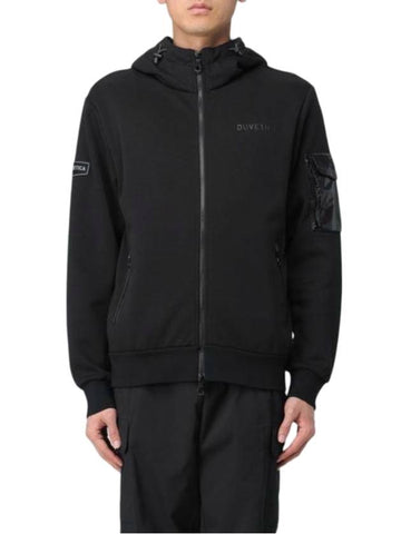 Legresso Logo Hooded Jacket Black - DUVETICA - BALAAN 1