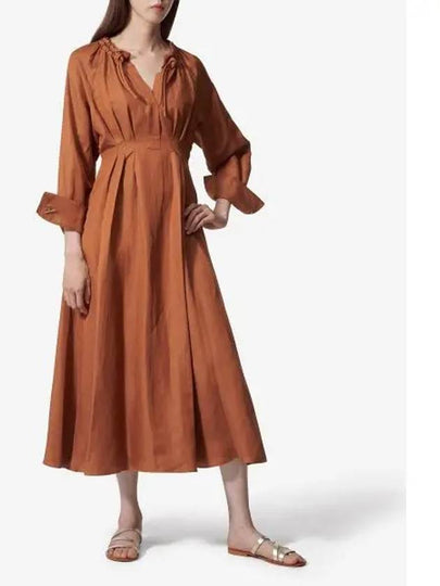 Drina Long Dress Brown - MAX MARA - BALAAN 2