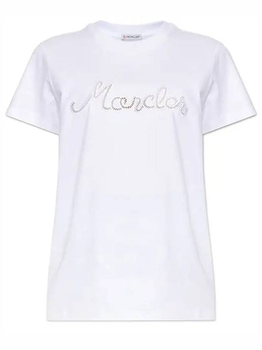 logo embroidered short sleeve t-shirt white - MONCLER - BALAAN 2