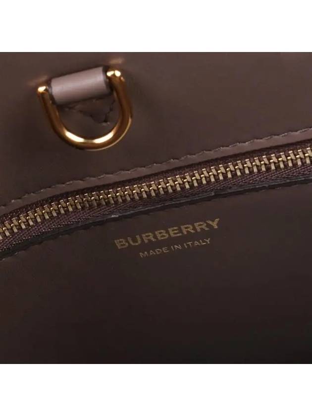 Francis Leather Mini Tote Bag Light Saddle Brown - BURBERRY - BALAAN 9