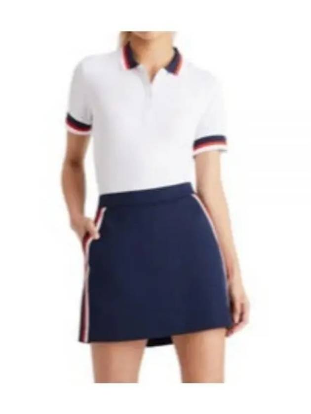 Women's Pleated Collar Tech Short Sleeve Polo Shirt White - G/FORE - BALAAN 2