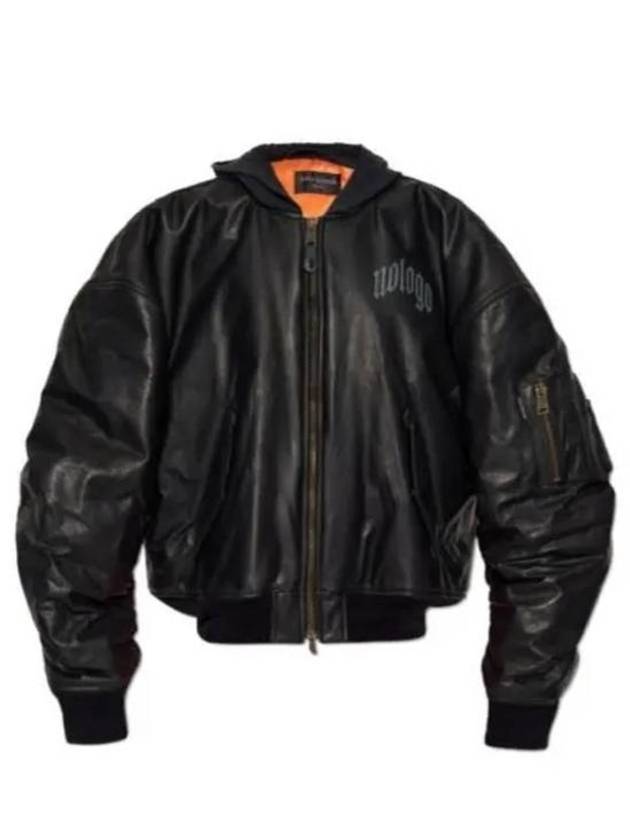 Leather Bomber Jacket Black - BALENCIAGA - BALAAN 2