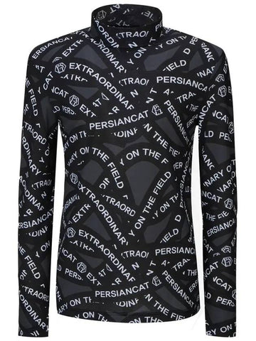 Men's Wave Lettering Long Sleeve T-Shirt Black - PERSIANCAT - BALAAN 1