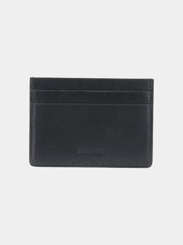 Embossed Logo Leather Card Wallet Black - JIL SANDER - BALAAN 2