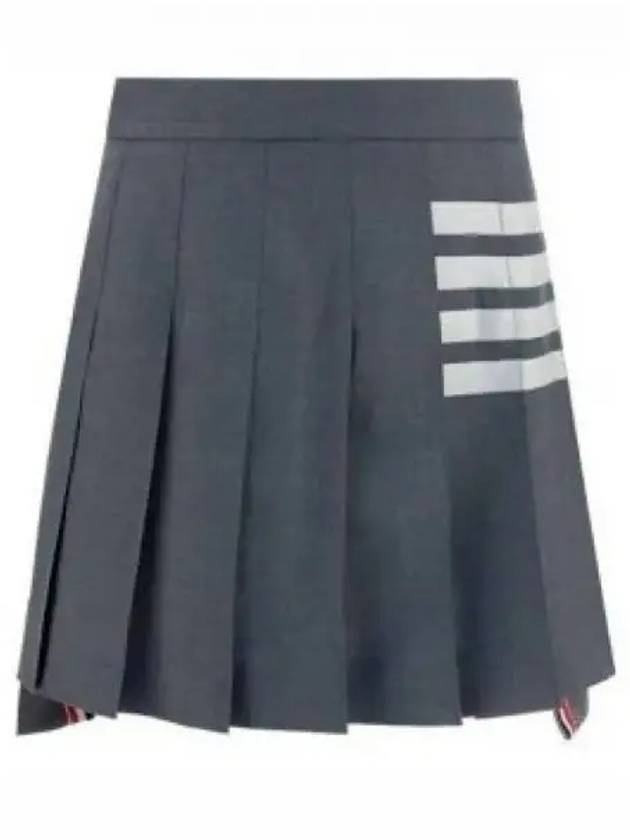 4 Bar Plain Weave Mini Pleated Skirt Grey - THOM BROWNE - BALAAN 2