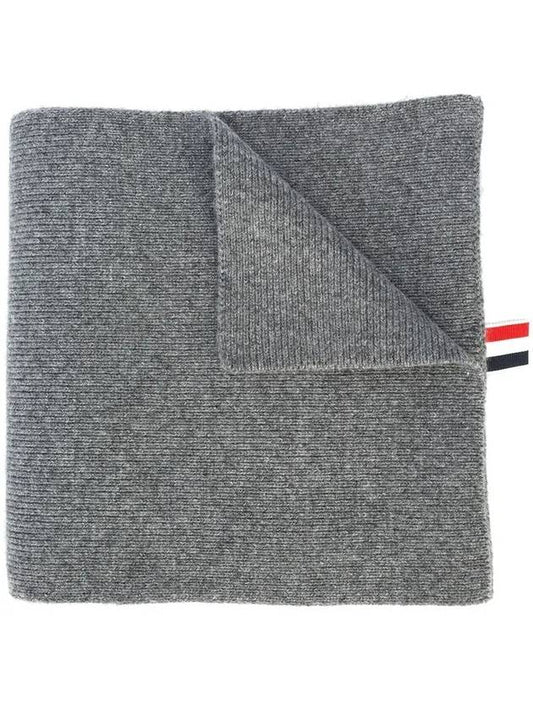 Striped Cashmere Muffler Gray - THOM BROWNE - BALAAN.