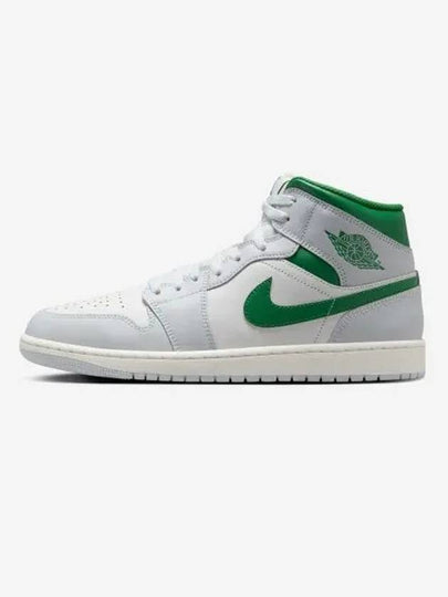 Air Jordan 1 Mid High Top Sneakers Green White - NIKE - BALAAN 2